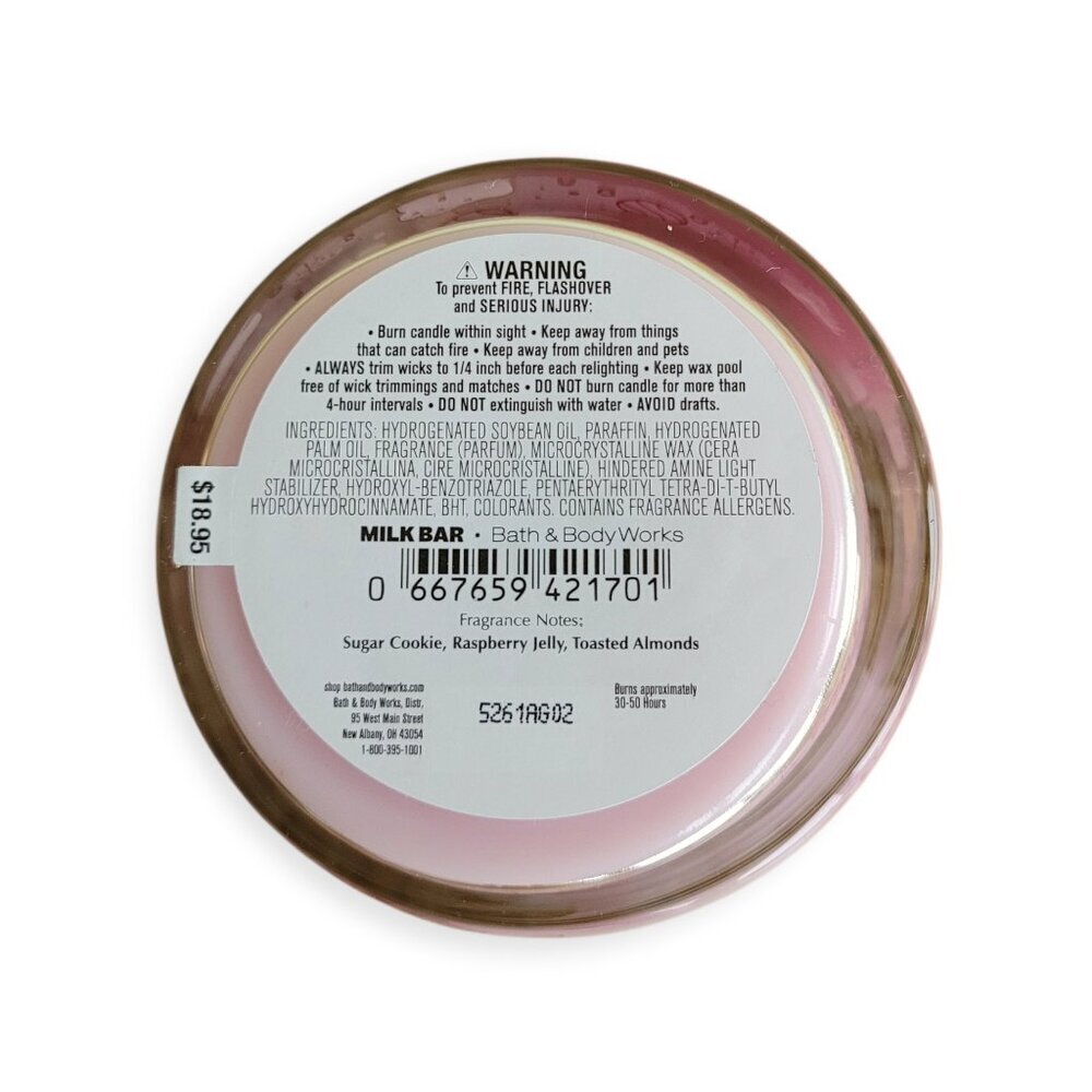 Bath Body Works Raspberry Holiday Pie Candle 8oz Single Wick Sweet Bakery Scent - Picture 6 of 6